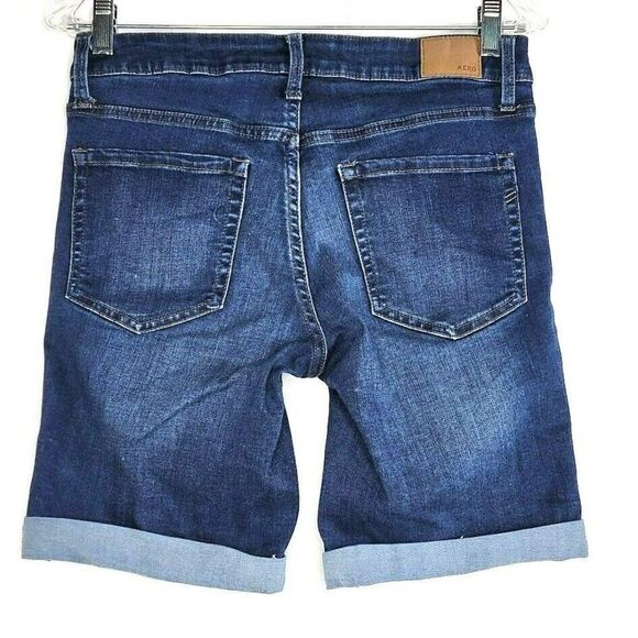 Aeropostale 9" Bermuda Denim Shorts Women's Size 3 Medium Wash Blue 29X9 - Picture 3 of 9
